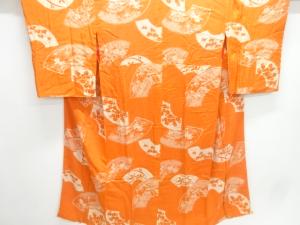 アンティーク　紋錦紗地衿に草花模様長襦袢